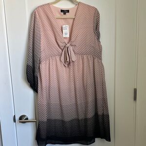 Suzanne Betro Pink and Black Long Sleeve Dress